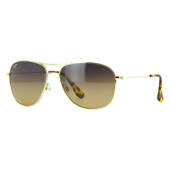 New MAUI JIM Cliff House Gold Polarised Aviator HS247 16 Sunglasses Women - Picture 1 of 4